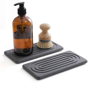 Lot de 2 plateaux en pierre absorbante à séchage rapide en diatomite pour évier de cuisine et robinet - Product Image 4