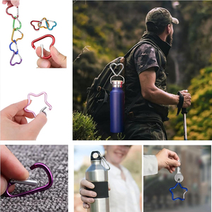 <span class=keywords><strong>D</strong></span>-Form Herzclip-Verschluss Schlüssel ring Spring Snap Star Knochen form Karabiner haken Schlüssel ringe Aluminium legierung Camping Karabiner Karabiner - Product Image 5