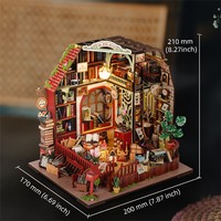 Kit Rumah Boneka Miniatur DIY, Model Sudut Buku Kayu dan Toko Buku Ajaib, Kit Kerajinan Membangun Rumah Mini, Hadiah Kreatif