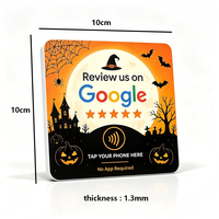 Carte NFC Spooky Halloween pour avis Google, en PVC RFID, pour fêtes costumées, bars, restaurants, Instagram