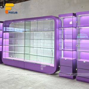 Vitrine d'affichage en verre trempé Luminaires de magasin de détail <span class=keywords><strong>Porte</strong></span> <span class=keywords><strong>coulissante</strong></span> Armoire d'affichage éclairée Unité murale - Product Image 1