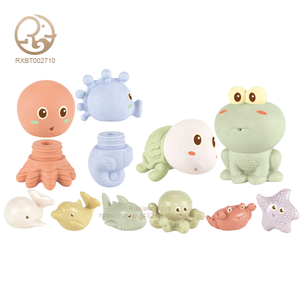 Vente en gros de blocs de construction en plastique souple empilables pour bébé boules à presser jouets formes d'animaux pour la dentition tasses de <span class=keywords><strong>bain</strong></span> à mâcher cadeau - Product Image 1