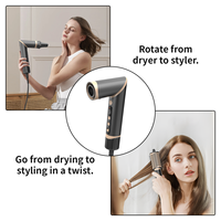 Ensemble de coiffage de cheveux à air enveloppant ionique négatif 8 en 1, 110000 tr/min, sèche-cheveux à haute vitesse, brosse à cheveux, écran LCD, moteur sans balais