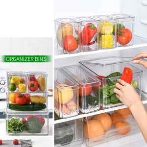 Juego de 7 Contenedores de Almacenamiento de Plástico Libres de BPA para Despensa, Organizadores Apilables para Refrigerador con Tapas para Alimentos - Product Image 3