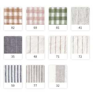 Wholesale 170gsm Gingham Gots Stocking 280cm Wide Width French 100 Pure Linen For Bedding Fabric