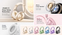 Casque de jeu supra-auriculaire 2026 avec Bluetooth 5.4 et suppression active du bruit sans fil
