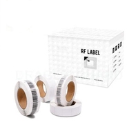 Étiquette souple RF carrée 40x40mm blanche désactivable avec code-barres pour la vente au détail