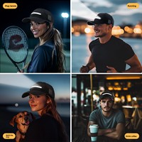 Cappellino da Baseball LED Ricaricabile con Fori Laser, 6 Pannelli Traspiranti, Cappello da Golf con Lampada LED