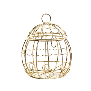 Ywbeyond Gold Metal Tin Boxes Romantic Wrought Iron Birdcage Wedding Favor Candy Box Indian Theme Party Supplies