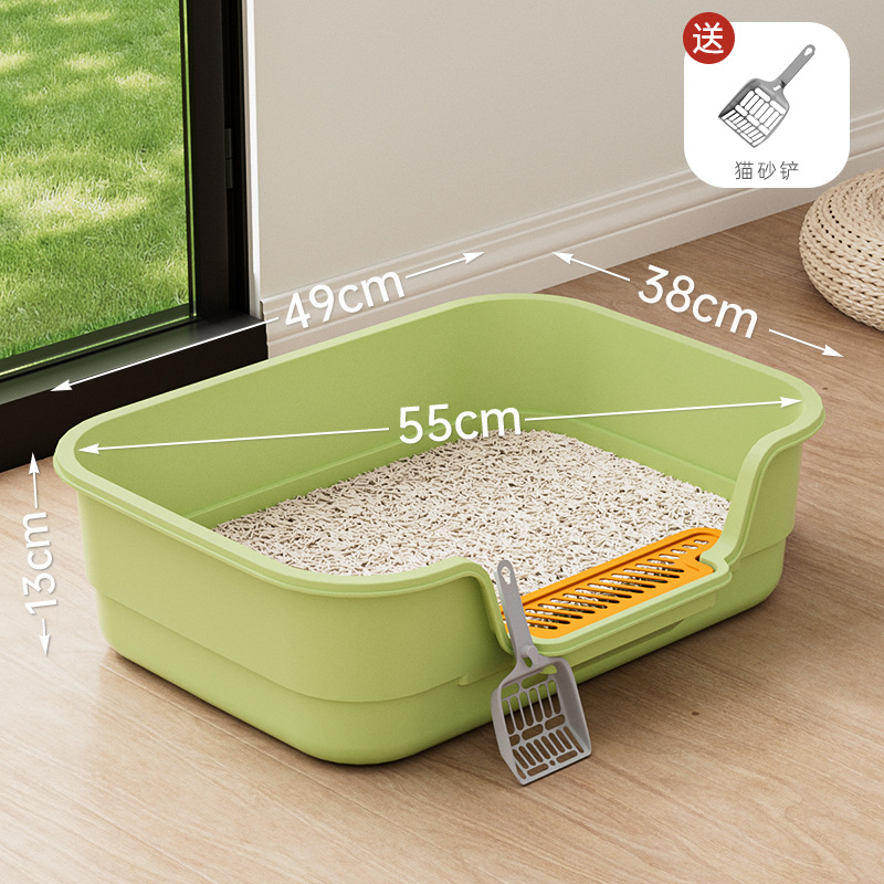 กระบะทรายแมวขนาดใหญ่ [49CM สีเขียวฟอเรสต์]
