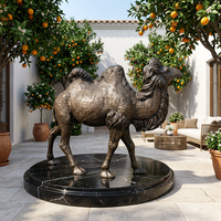 Statue de chameau en bronze antique sur mesure, sculpture réaliste grandeur nature de Bactrien pour hôtel, villa, parc ou aménagement paysager