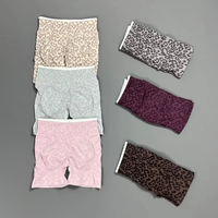 Shorts de yoga léopard, vêtements de fitness, leggings d'extérieur, push-up, sans couture, sportswear, effet scrunch, pantalon trois-quarts pour femme