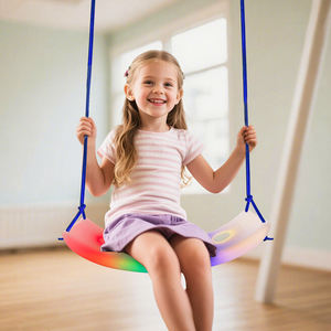 ชุดชิงช้าสำหรับเด็กพร้อมไฟ LED และสนามเด็กเล่นพร้อมที่นั่งพลาสติกเปลี่ยนสีได้ - Product Image 6