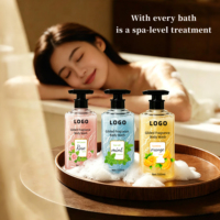 Gel de Ducha OEM Luminoso e Hidratante con Aroma a Flor de Durazno para Hombres y Mujeres con Ácidos de Frutas y Fragancia Añadidos