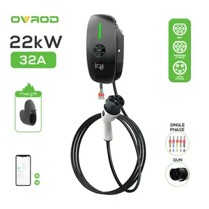 Ovrod 7in Screen Wallbox 22KW Fast EV Charger GB/T Interface AC Output Current AC Power BT WiFi Electric Vehicle Charging Pile