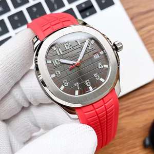 Montre à cadran vert pour homme, boîtier en or rose, chiffres arabes, bracelet en caoutchouc, affichage de la date - Product Image 4