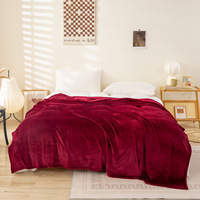 Umweltfreundliche Coral-Fleece-Decke Einfarbige Flanell-Decke Gestrickte Polyester-Decke für Bett Sofa Heimgebrauch