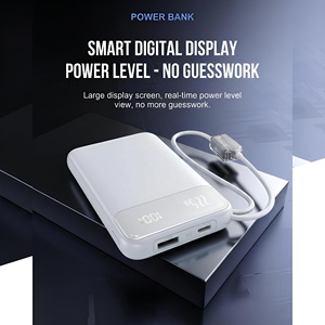 พาวเวอร์แบงค์ความจุสูง 20000mAh พร้อมสายชาร์จในตัว 22.5W ชาร์จเร็ว <span class=keywords><strong>หน้า</strong></span><span class=keywords><strong>จอ</strong></span> LED แสดงผล พอร์ต Type C พกพาสะดวกสำหรับงานเทศกาลดนตรี - Product Image 2
