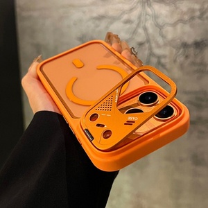 Nuevas Fundas Magnéticas Transparentes para iPhone 17 15 16 Pro Max con Soporte Metálico Oculto para Lentes, Parachoques Antigolpes y Cubierta Trasera - Product Image 1