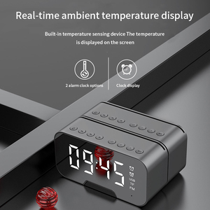 LAIMODA de espejo Led <span class=keywords><strong>Boombox</strong></span> caja inteligente Parlantes Dj Woofer inalámbrica portátil bluetooth altavoz alarma de reloj - Product Image 5