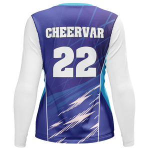 ストレッチフレキシブル女子クルーネックバレーボールジャージー長袖バレーボールウェア - Product Image 4