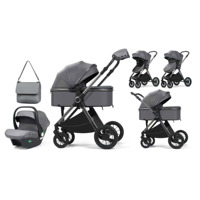 Poussette bébé 3 en 1 de haute qualité, luxe, paysage élevé, multifonctionnelle, pour voyager avec sac à langer, siège auto