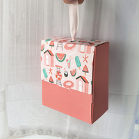 Boîte cadeau en carton pliable personnalisée, rose, pour bonbons sucrés, confiserie, petit emballage cadeau