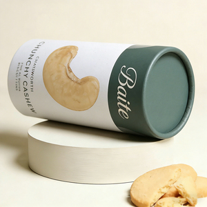 Tubo <span class=keywords><strong>de</strong></span> Papel <span class=keywords><strong>de</strong></span> Grado Alimenticio Personalizado para Galletas Crujientes <span class=keywords><strong>de</strong></span> Anacardo, Tamaño/Impresión Personalizados, Envase Rígido para Refrigerios - Product Image 4