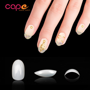 Parches de Uñas Franceses K Ultrafinos Fluorescentes de Cobertura Completa, Ovalados Cortos, Color Sólido, Bolsa de 500 Piezas - Product Image 1