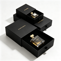 Boîte à parfum personnalisée avec tiroir et insert en carton rigide, logo en feuille d'or, boîte de luxe pour flacons de parfum
