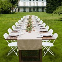 Chaises d'événement de mariage modernes blanches en gros, pliables en plastique résistant aux UV, capacité de 1000 lb pour villa, école, parc