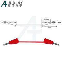 JIALUN Double Ended Brass Conductor 4mm Rubber Jacket Stackable Banana Plug Probe Cable Test Lead 2pcs