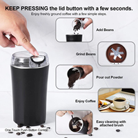 Moulin à café à lame personnalisable avec logo, alimenté par USB/électrique, portable et automatique pour usage domestique et hôtelier
