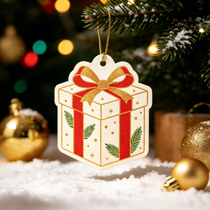 <b>Candy</b> <b>Cane</b> Shape Paper <b>Christmas</b> Ornament Hanging Decoration Red White Stripes Snowflake Pattern Cartoon Style - Product Image 4