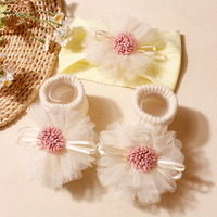 2 pièces de couvre-chef pour bébé et enfant, bandeau en nylon jacquard doux et chaussettes - lavable et écologique, accessoires unisexes pour nouveau-nés