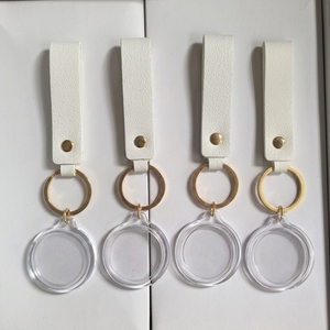 Portachiavi con cinturino da polso in perle, mini cornice acrilica trasparente per foto, inserto personalizzabile fai da te, regalo vuoto personalizzabile - Product Image 4
