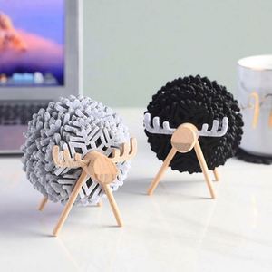 Hot Selling Sheep Shape Cup Pads Creative Felt Snowflake <b>Coasters</b> Funny Sheep Shaped Anti Slip <b>Drink</b> <b>Coasters</b> With Wooden Holder - Product Image 5