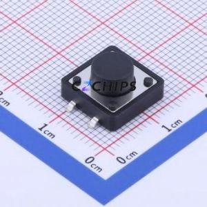 K2-1103SP-F4SW-04 Tactile Switch SMD-4P,12x12mm Switch Round Button 2.5N Vertical Mount 12mm - Product Image 1