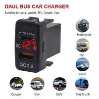 Chargeur de voiture USB-C 65W à charge rapide QC 3.0 PD avec entrée 12-24V pour voitures Toyota anciennes