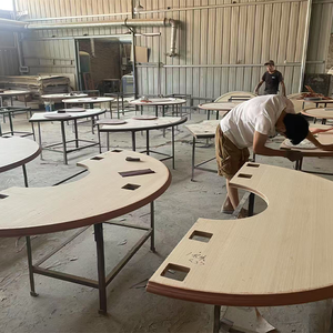 Table à manger rotative ronde en <span class=keywords><strong>bois</strong></span> avec rangement - Product Image 6