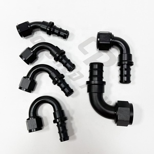 Phụ kiện nối ống nhôm đen 90 độ AN16 kiểu đẩy khóa - Product Image 3