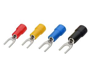 Terminaux de câblage de type SVS, fourches à sertir, en cuivre, soudés sous pression, étamés, isolés en PVC - Product Image 1