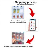 Distributeur automatique de snacks 24h/24, 14 points de vente, paiement par code QR, emportez votre achat, unité intelligente sans personnel, style casier partagé, 4G LTE 60