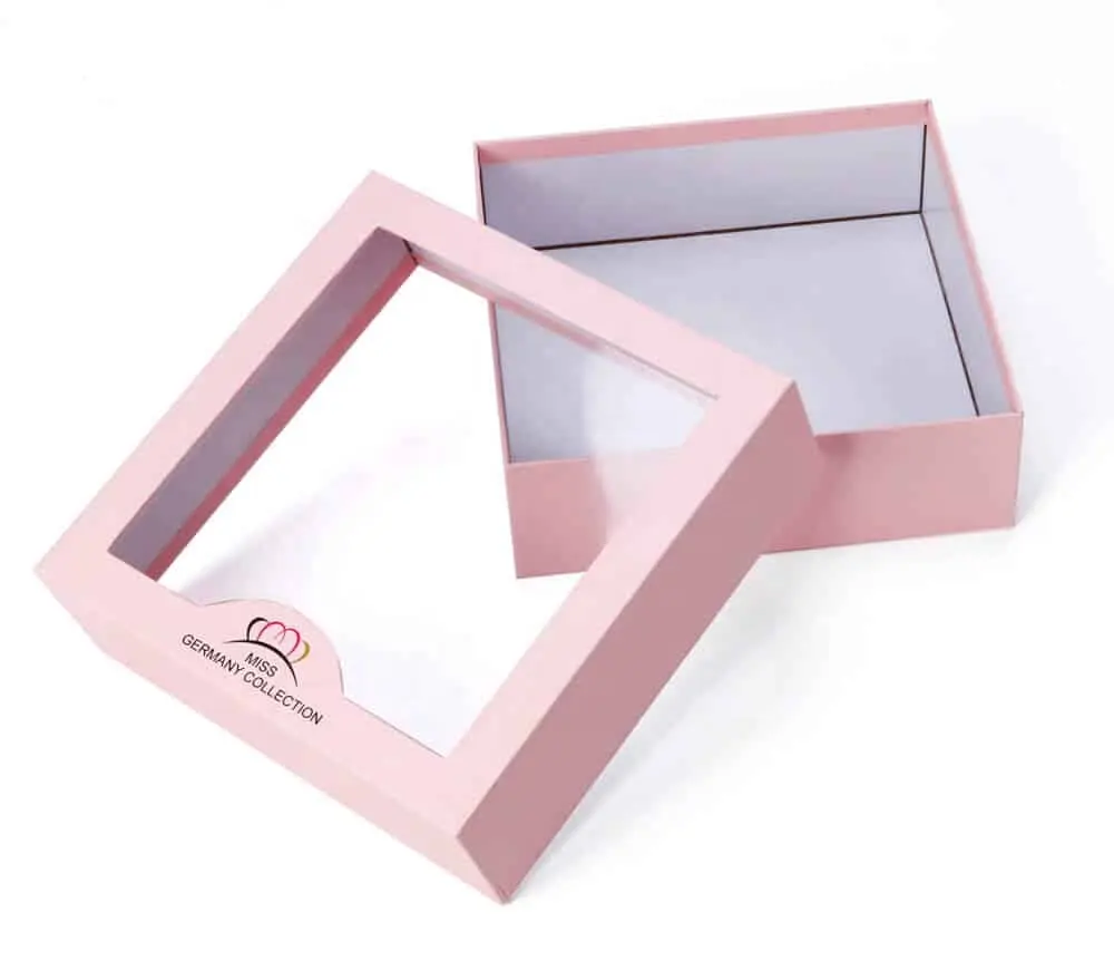 Custom gift box gift box with clear pvc windows cardboard Box with clear window