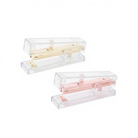 Agrafeuse manuelle transparente en plastique standard, marque HUACHI, modèle 268, capacité 24/6-100 agrafes, poids 150g, profondeur de la gorge 60mm, Zhejiang