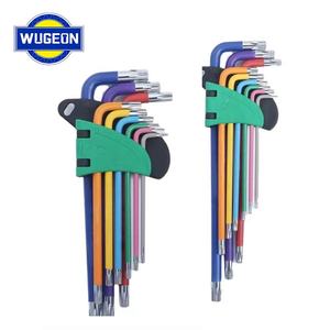 Juego de Llaves de Bola Métricas Extra Largas Wugeon de 9 Piezas, Grado Industrial OEM, Antichispas, Mango Ergonómico, Acero Cromo-Vanadio, Codificación por Colores - Product Image 1