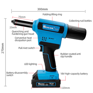 Heavy-Duty Cordless <b>Riveter</b> <b>Gun</b> Battery Operated Power Tool With High Efficiency RL-520 High-Efficiency Battery Provides Long-la - Product Image 2