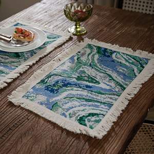 Sets de table floraux tissés naturels minimalistes d'été Anne's Wholesale pour table à manger - Product Image 4