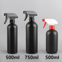 Vente en gros de flacons pulvérisateurs à gâchette en HDPE noir mat de 500 ml (16 oz), résistants aux produits chimiques, pour solutions de nettoyage multi-usages