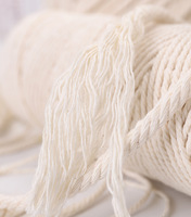 Vente en gros de cordes colorées en coton pour macramé torsadé à un brin de 3mm 4mm 5mm 6mm